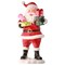 Contemporary Home Living 12.5&#x22; Frosted Santa Holding Gifts Christmas Tabletop Figurine